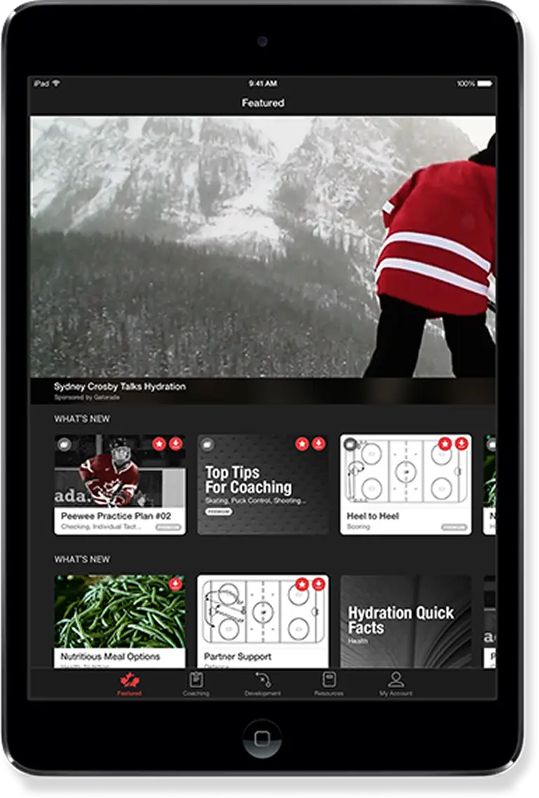 Tablet screenshot - Coaching view